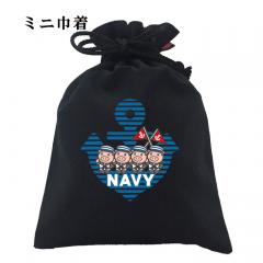 おもしろ 巾着 和柄 元祖豊天商店 海を守る組織 ＮＡＶＹ-海軍- 小物入れ 美豚 B01
