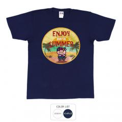 おもしろtシャツ 和柄 元祖豊天商店 南の国からこんにちは ENJOY BIBUTA SUMMER Tシャツ 半袖 美豚 B01