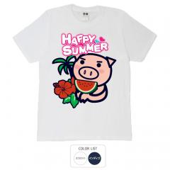 おもしろtシャツ 和柄 元祖豊天商店楽しい夏を満喫しよう！ HAPPY SUMMER Tシャツ 半袖  美豚 B01