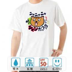 おもしろtシャツ ドライ 和柄 元祖豊天商店 猫もびっくり仰天 ニャンだって？！ 半袖