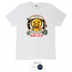 おもしろtシャツ 和柄 元祖豊天商店 金運上昇美豚の渦巻 幸運スパイラル Tシャツ 半袖 美豚 B01