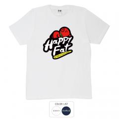パロディtシャツおもしろtシャツ 和柄 元祖豊天商店 幸せな気持ち配達します Happy Fat Tシャツ 半袖 美豚 B01