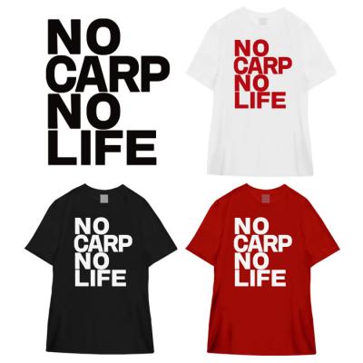 おもしろTシャツ NO CARP NO LIFE 国内プリントtシャツ サイズM/L/LL カラー：ホワイト ブラック レッド fn0180012