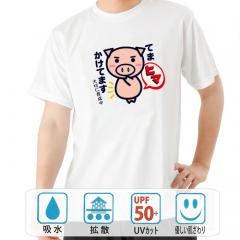 おもしろtシャツ ドライ 和柄 元祖豊天商店 大切に育成中 てまヒマかけてます 半袖 美豚 B01