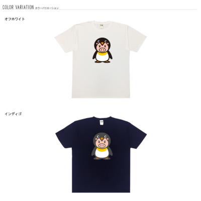 おもしろtシャツ 大きいサイズ 和柄 元祖豊天商店 ペンギンなの豚なの？ ペンギン美豚  半袖 美豚 B01