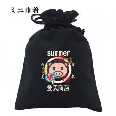 おもしろ 巾着 和柄 元祖豊天商店 日本の夏 美豚summer 小物入れ 美豚 B01